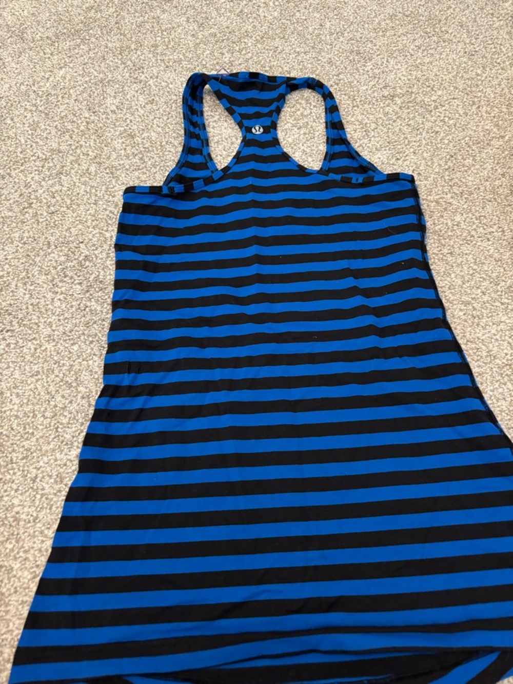 lululemon Black & Blue Striped Racerback Tank Dress